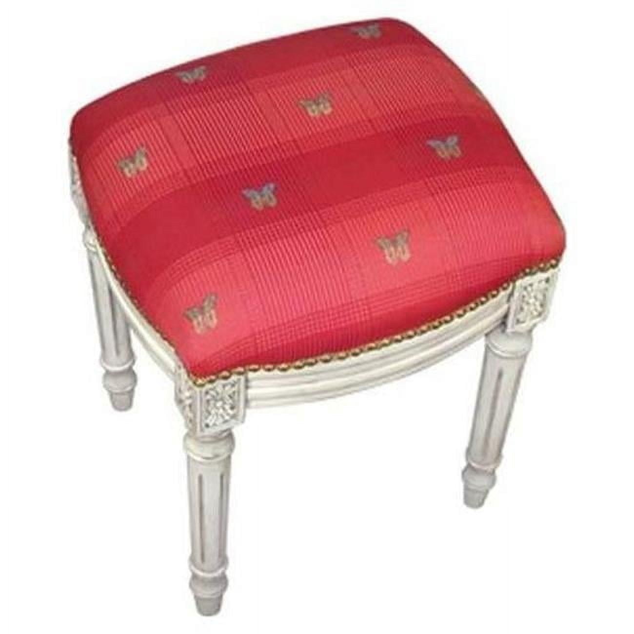 Butterfly-Red Fabric Upholstered Stool - Walmart.com