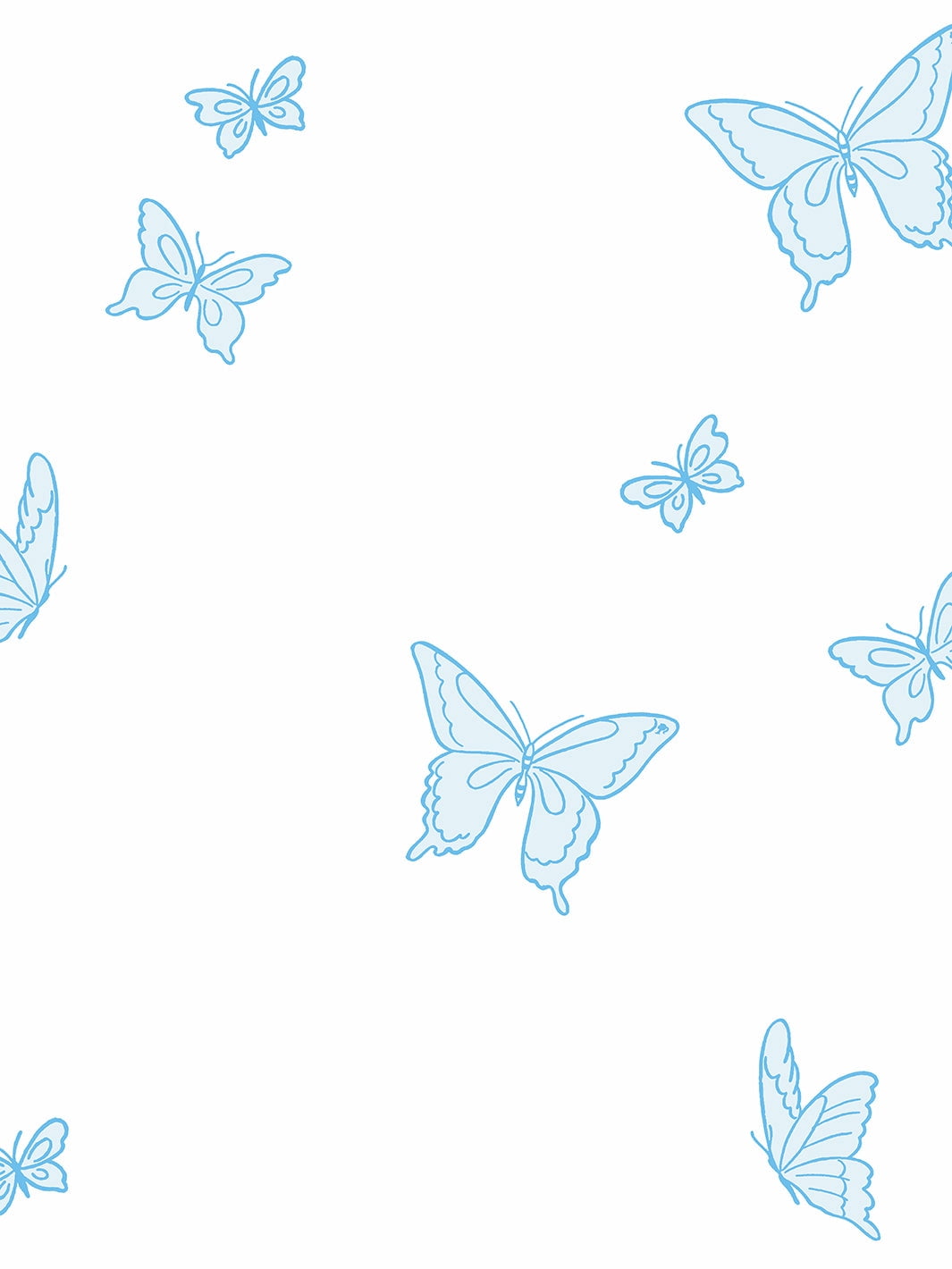 Butterfly Removable Vinyl Wallpaper by Barbie - Blues on White