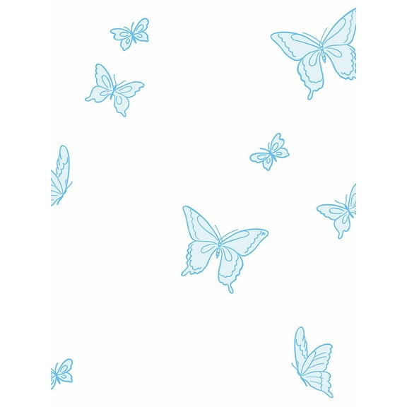 Butterfly Removable Vinyl Wallpaper by Barbie - Blues on White