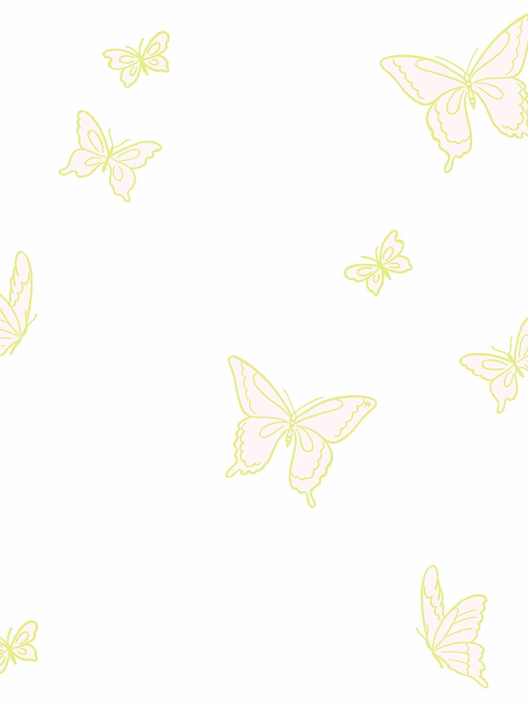 Butterfly Removable Vinyl Wallpaper by Barbie - Citrine Pink