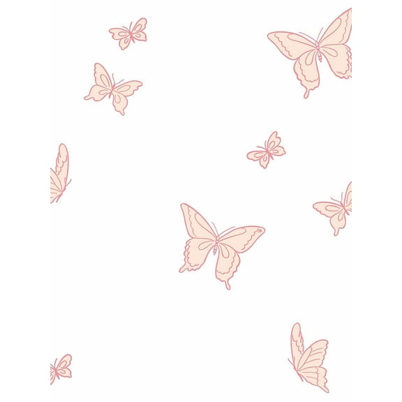 Butterfly Removable Vinyl Wallpaper by Barbie - Pinks on White