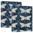 thumbnail image 1 of Butterfly Repeat Pattern 12.4x10.6in PVC Round Ring Binders, 2-Pack, D-Ring 3-Hole, Metal Clip, 1 of 10