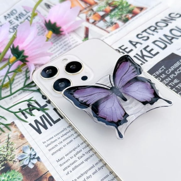 Butterfly Resin Phone Grip: Handmade Magnetic , MagSafe Compatible Holder, Personalized Gift