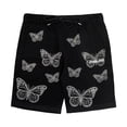 thumbnail image 1 of Butterfly Rhinestone Shorts - Black, 1 of 4