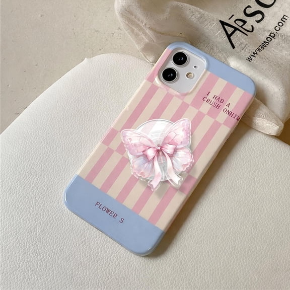 Butterfly Ribbon Phone Grip, Pastel MagSafe Popgrip, Girly Magnetic Stand, Cute Everyday Accessory