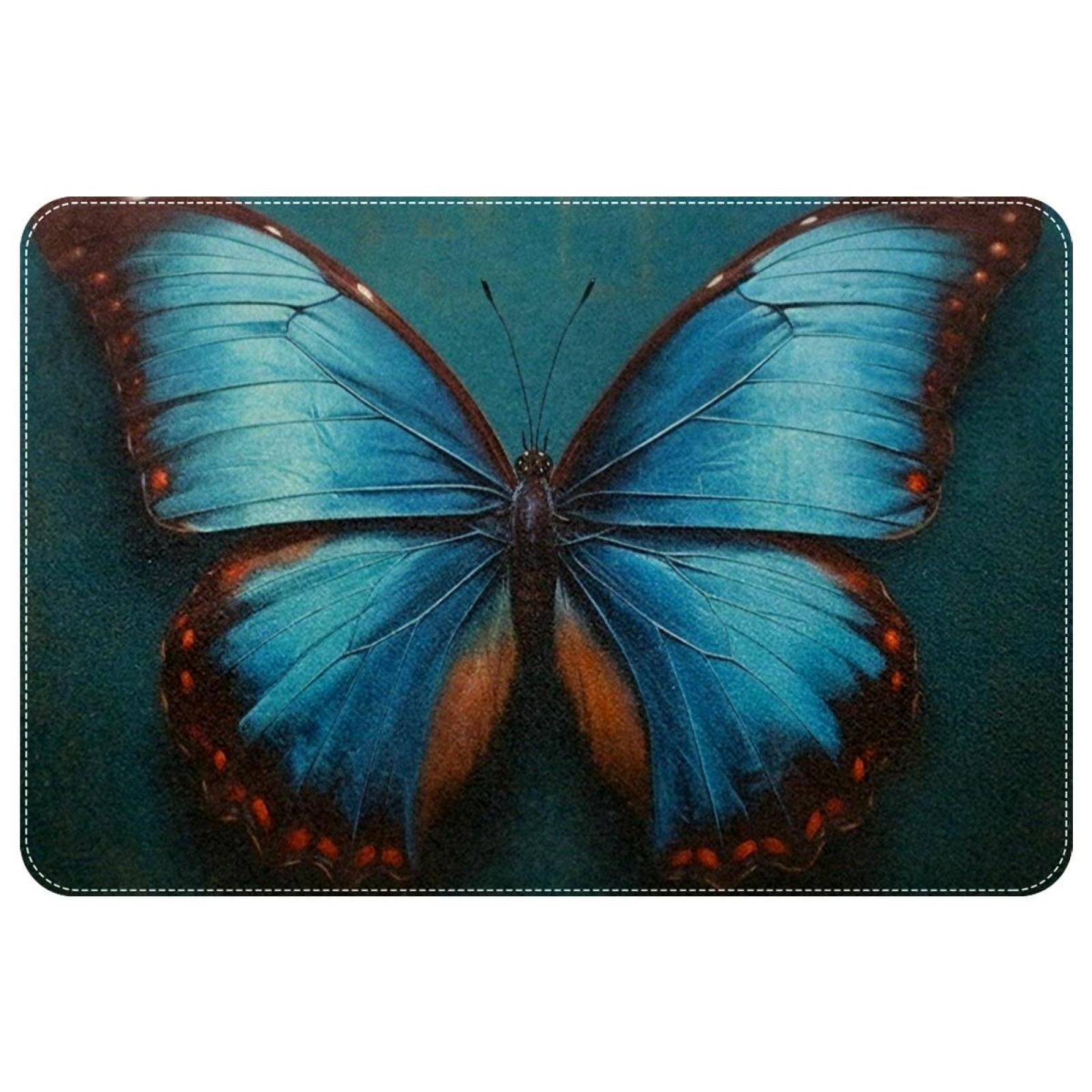 Rainbow Butterfly Print Floor Mat
