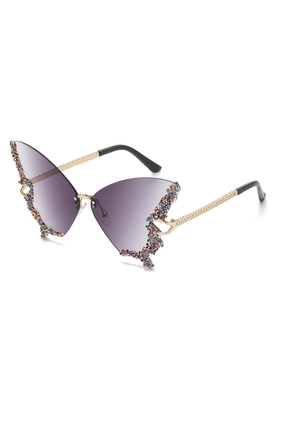 Butterfly Rimless Sunglasses Small Face Butterfly Glasses Rhinestone Sunglasses Butterfly Sunglasses