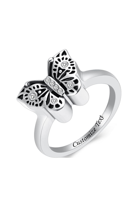 Butterfly Ring Cremation Jewelry for Ashes Keepsake Jewelry Urns Ring Memorial Jewelry Finger Ring
