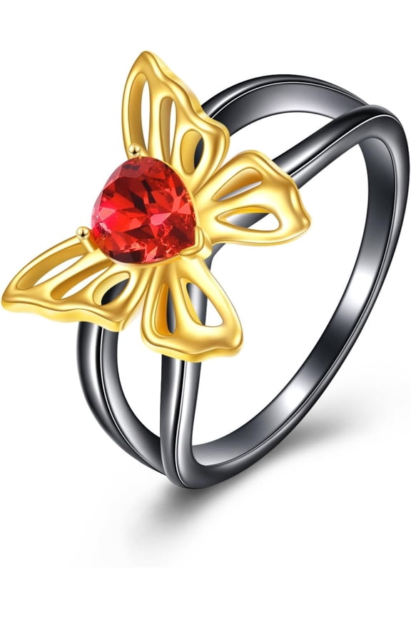 Butterfly Rings Jewelry Gifts for Women Sterling Silver Gothic Witch Gothic Slytherin Ring