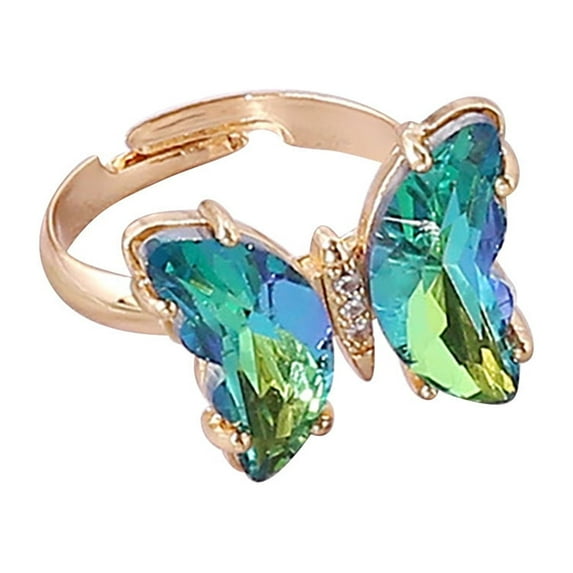 Butterfly Rings for Women, Gorgeous Ring, Open Adjustable Butterfly Ring for Women Simple Butterfly Statement Stacking Chunky Gold Rings Christmas Jewelry Gift