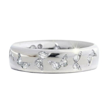 Butterfly Rings for Women – Sterling Silver Fashion Rings, Cubic Zirconia Inlaid, Elegant Jewelry for Party & Wedding