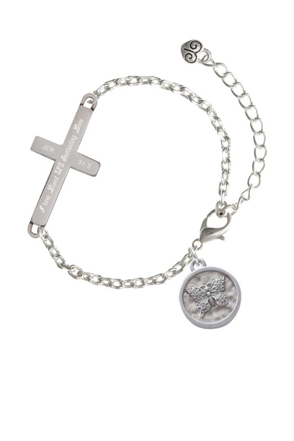 Butterfly - Round Seal - Everlasting Love - Cross Bracelet