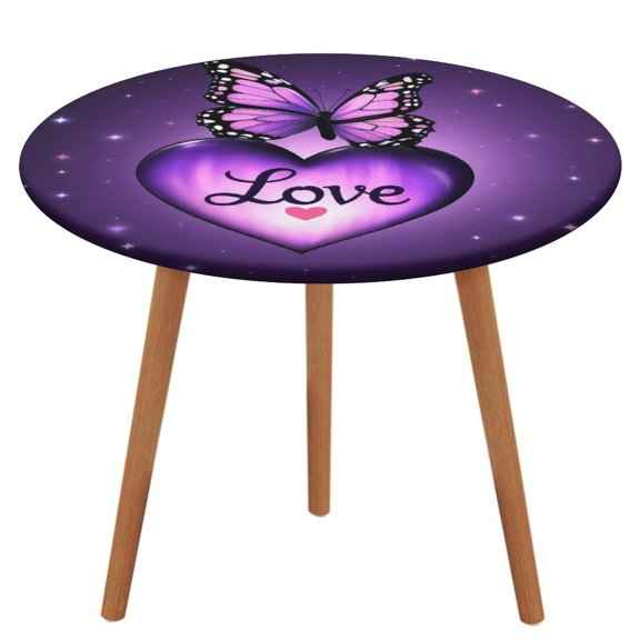 Butterfly Round Tablecloth Waterproof Elastic Table Clothes for Dining Table Cute Desk Decor Protector Cover