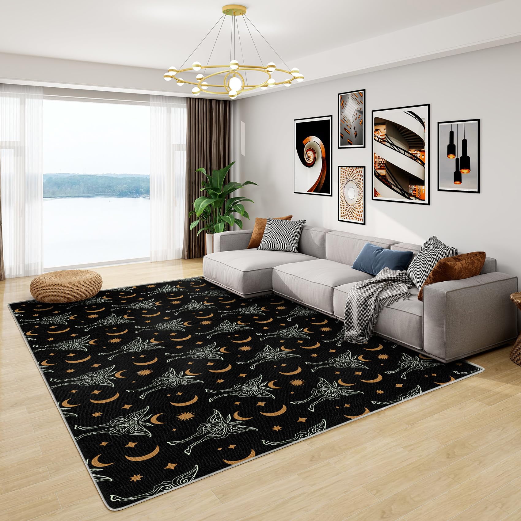 Butterfly Rug For Bedroom - Butterfly Rug, Aesthetic Celestial Sun Moon ...