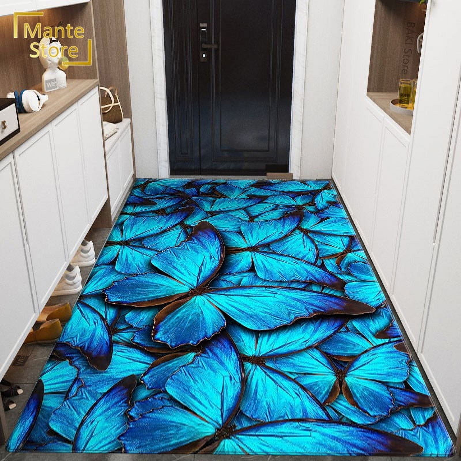 Butterfly Rug Doormat Entrance Door 3D Print Bedside Mat Bedroom ...