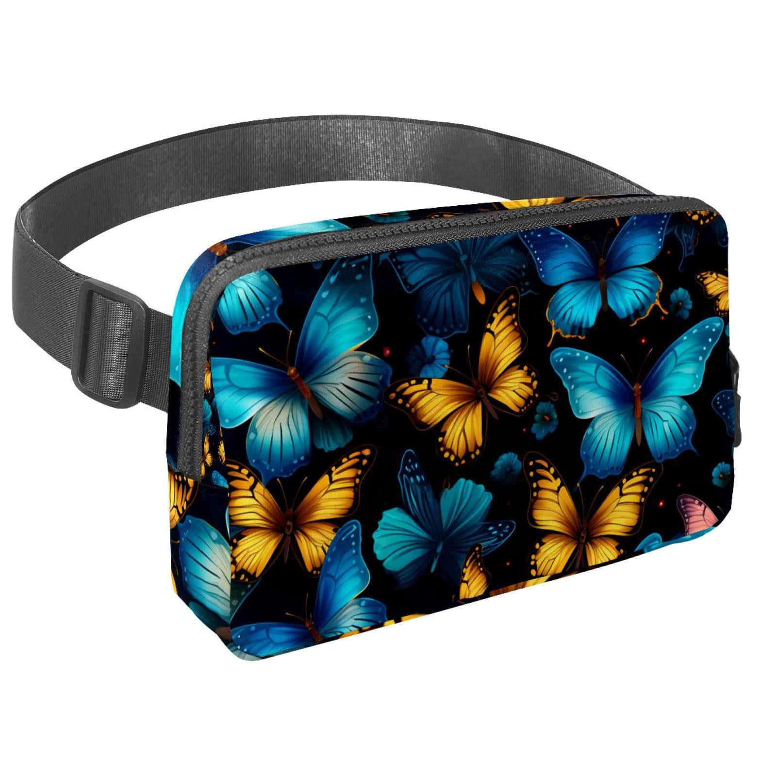 Butterfly Running Belt Fanny Pack Belt Bag with Extension Strap Lightweight Adjustable Unisex