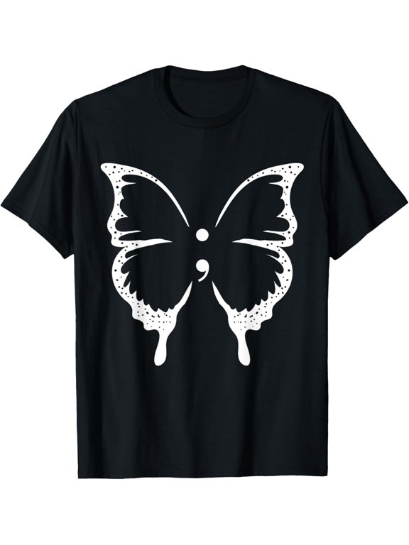 Butterfly Semicolon Mental Health Awareness T-Shirt