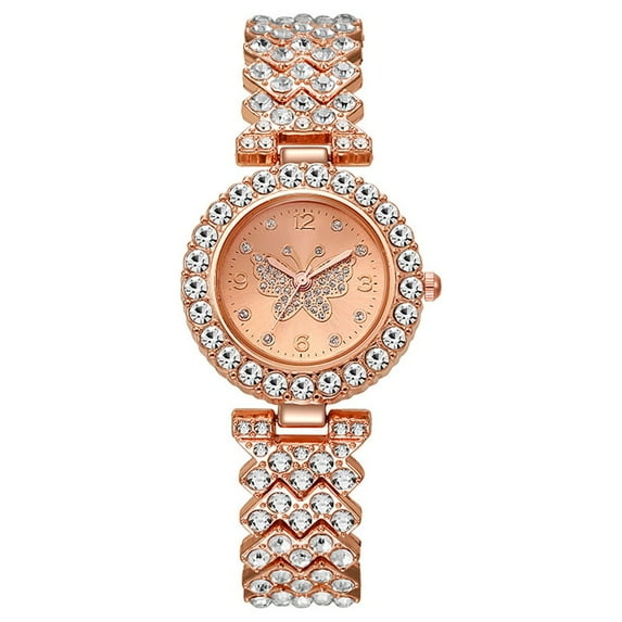 Butterfly Series Fashionable Diamond Studded Digital Quartz Watch