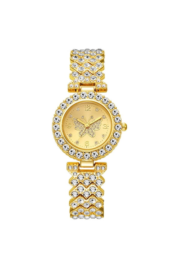 Butterfly Series Fashionable Diamond Studded Digital Quartz Watch
