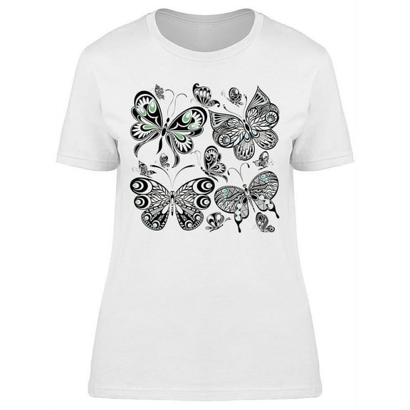 Butterfly Set Art T-Shirt Women -Image by Shutterstock, Female Large