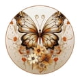 thumbnail image 1 of Butterfly Set of 6 Round Microfiber Leather Coasters, 11x11 cm/4.3x4.3 in Drink Coasters for Home and Office, Heat, Stylish Table Mats, 1 of 6