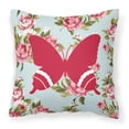 thumbnail image 1 of Butterfly Shabby Chic Blue Roses BB1034 Fabric Decorative Pillow, 1 of 2
