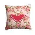 thumbnail image 1 of Butterfly Shabby Chic Pink Roses  Fabric Decorative Pillow, 1 of 4