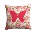 thumbnail image 1 of Butterfly Shabby Chic Pink Roses  Fabric Decorative Pillow, 1 of 4