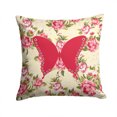 thumbnail image 1 of Butterfly Shabby Chic Yellow Roses Fabric Decorative Pillow, 1 of 4