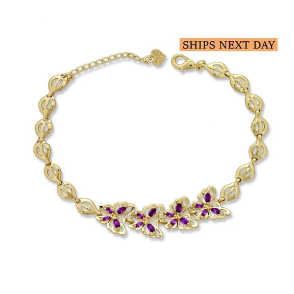 Butterfly Shaped Anklet bracelet, 6"+2" Inch Adjustable Size