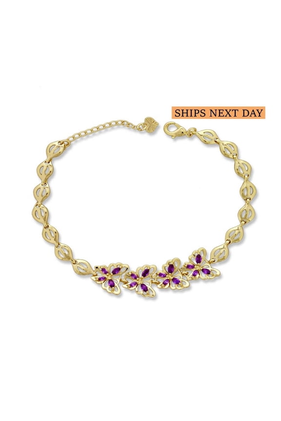 Butterfly Shaped Anklet bracelet, 6"+2" Inch Adjustable Size