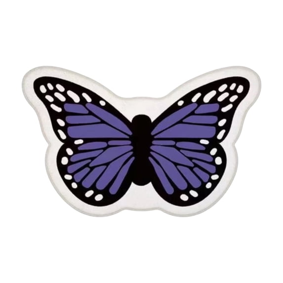 Butterfly Shaped Area Rug for Living Room, Bedroom, Bathroom, Entryway, Soft Low Profile Mat, More Hygienic, Easy to Clean, Anti-slip Heavy Rubber Mat, Home Decor, 40 x 27.5 inch(Purple)