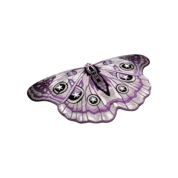 Butterfly Shaped Area Rug, Soft and Fluffy Faux Wool Mat, Thin Doormat ...
