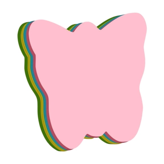 Butterfly Shaped Cute Sticky Notes, 2.76 inch Colorful Post it Notes Self Adhesive Note Pads, Memo Sheets, Decorative Office Notepads, Office Reminder Stationery, Blank Writing Sticky Pads