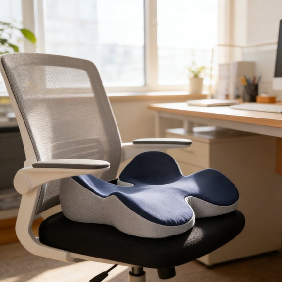 Butterfly Shaped Memory Foam Seat Cushion 18.30In Slow Rebound Core Coccyx Lumbar Support Hip Lift For Office Worker Student Driver Home Office Car Sofa Long Sitting Pain Relief Comfort Seating Pad