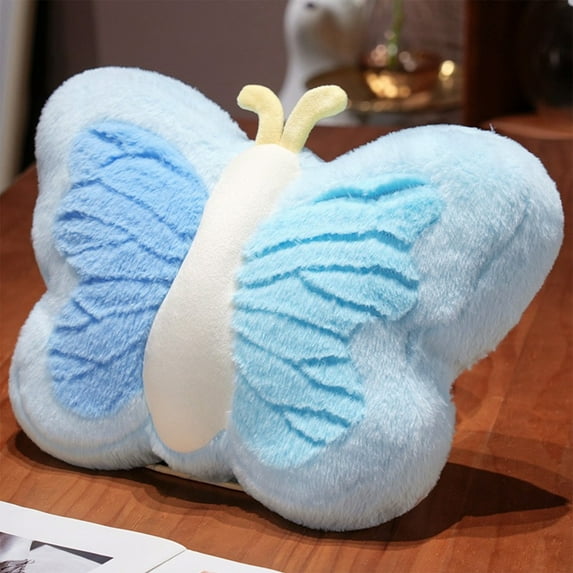 Butterfly Shaped Throw Pillow Soft Plush Decorative Nap Seat Cushion 17x12in 3 Colors Fade Resistant Stuffed for Car Office Living Room Bedroom