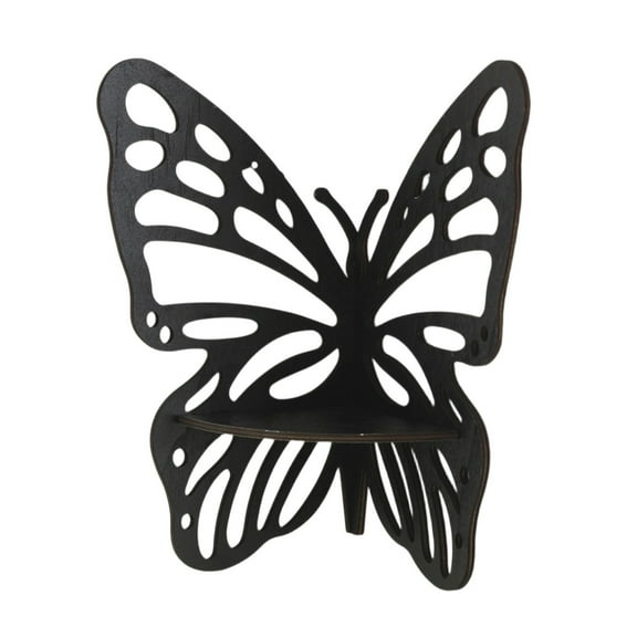 Butterfly Shaped Wooden Wall Shelf, Decorative Floating Display Rack for Bedroom, Living Room, Nursery, Kids Room, Unique Art Design, Easy Installation, Sturdy and Lightweight, Natural Finish