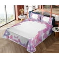 thumbnail image 1 of Ambesonne Butterfly Fitted & Top Sheet Set with Shams, Fantasy Vibrant Color, Pink Purple Grey, 1 of 5
