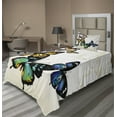 thumbnail image 1 of Ambesonne Colorful Fitted & Top Sheet Set with Sham, Monarch Shades Ombre, Multicolor, 1 of 4