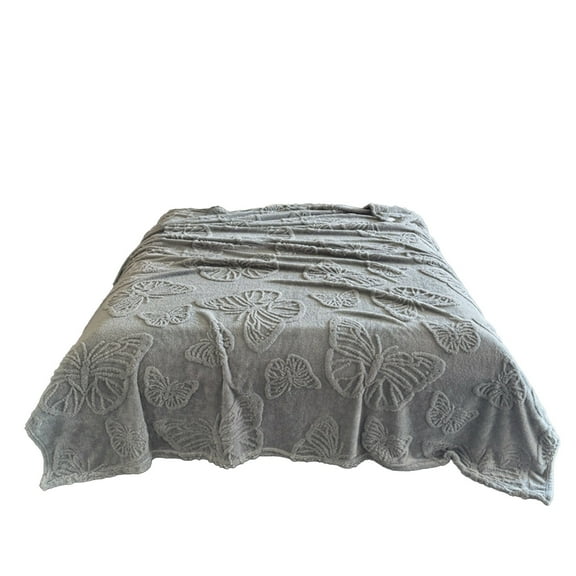 Butterfly Sherpa Throw Blanket 59.06x78.74 inch,Sherpa Fleece Blanket for All Season, Warm and Cozy Blankets for Bed Couch Sofa Office Camping, Gray