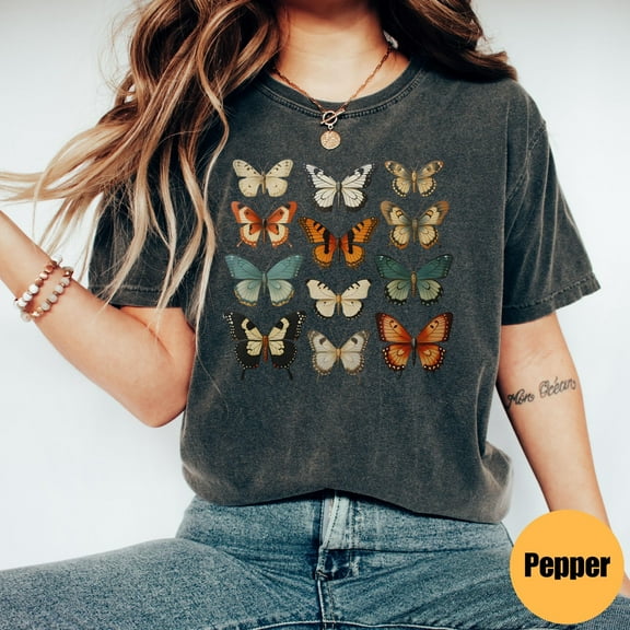 Butterfly Shirt, Butterflies Tee, Vintage Shirt For Her, Minimalist T-Shirt ,Tee Floral Shirt