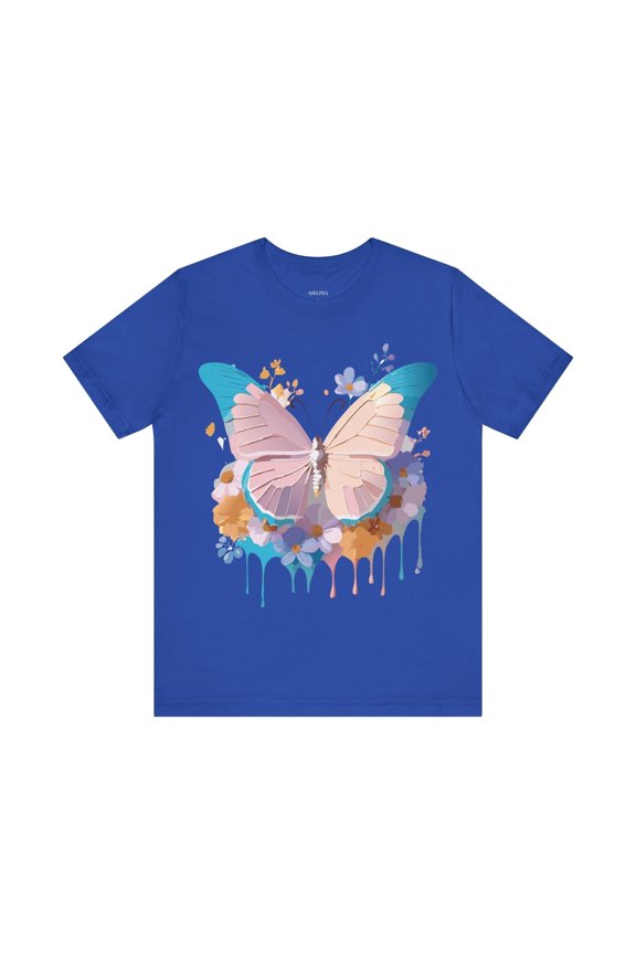 Butterfly Graphic Unisex 100 Cotton Lightweight Vintage Floral Design Jersey Tee 27