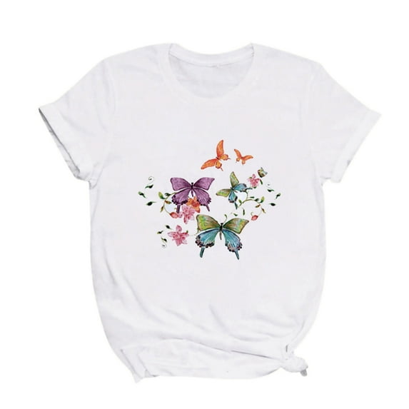Butterfly Shirts for Men 2022 Summer T-Shirt Short Sleeve Crewneck Casual Tee Vintage Beach Tops Country Graphic