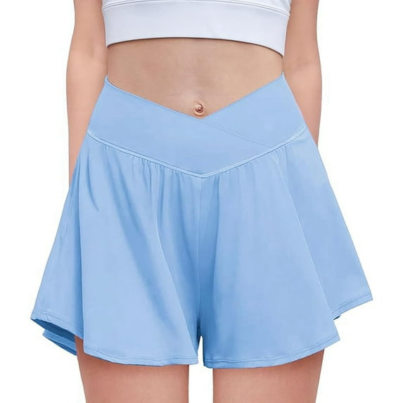 Butterfly Shorts Girls with Pockets V Crossover 2 in 1 Girls Flowy Shorts Toddler Soccer Shorts for Teens 13-14 Years