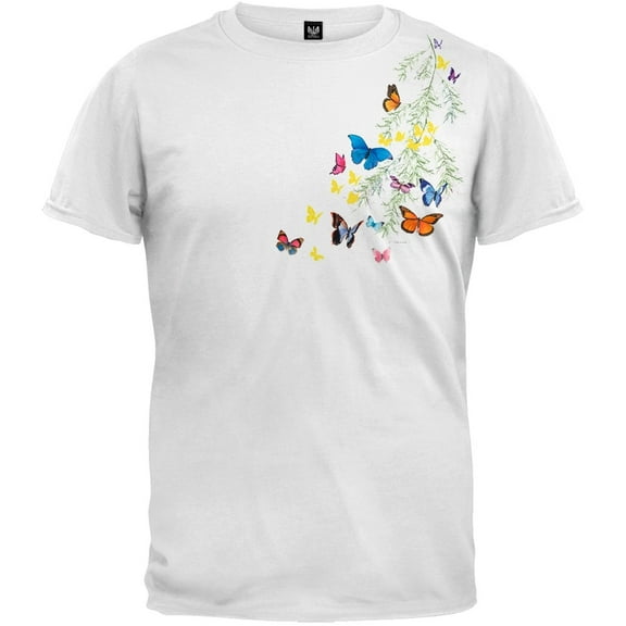 Butterfly Shoulder White T-Shirt - Large