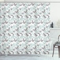 thumbnail image 1 of Butterfly Shower Curtain, Beautiful Flying Wild Nature Insects Pattern on Silhouette Leaves Background, Fabric Bathroom Set with Hooks, 69W X 84L Inches Extra Long, Multicolor, by Ambesonne, 1 of 3