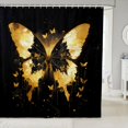 thumbnail image 1 of Butterfly Shower Curtain Golden Butterfly Print Bath Curtain Rustic Farmhouse Bathroom Decor Golden Marble Waterproof Curtain Aninal Butterfly Shower Curtain,72" W x 72" L, 1 of 5