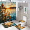 thumbnail image 1 of Butterfly Shower Curtain Sets with Rugs 4 Piece Rustic, 1 of 8
