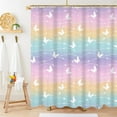 thumbnail image 1 of Butterfly Shower Curtain for Girls, Gradient Rainbow Girly Shower Curtain Set with Hooks Dreamy Color Bathroom Decor, 84x84 Inch, 1 of 6