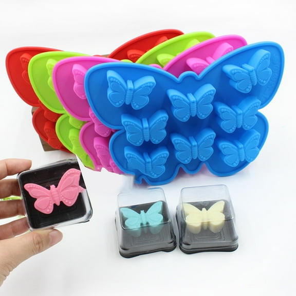 Butterfly Silicone Mold Gummy Candy Cake Baking Fondant Mold Pink Chocolate Mold Non-stick DIY Tool for Cake Decorating Polymer Clay Reusable Cake Mold for Chocolate